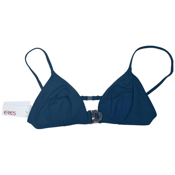NWT ERES “Edge Cut” Triangle Bikini Top With Buckle Detail in Navy - Picture 3 of 16
